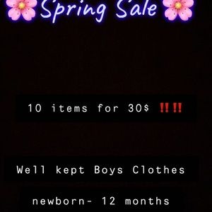 Bag of Boy Baby clothes 10 items each save big ‼️